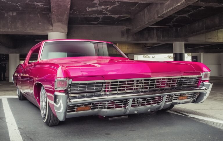 Pink Lowrider Car LosAngeles Chrome