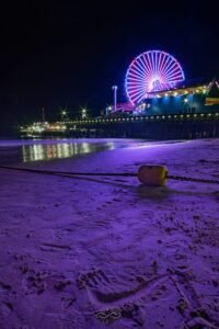 SantaMonica Pier Purple Sand Nightscape
