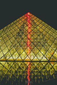 Louvre Pyramid Paris Lights Abstract