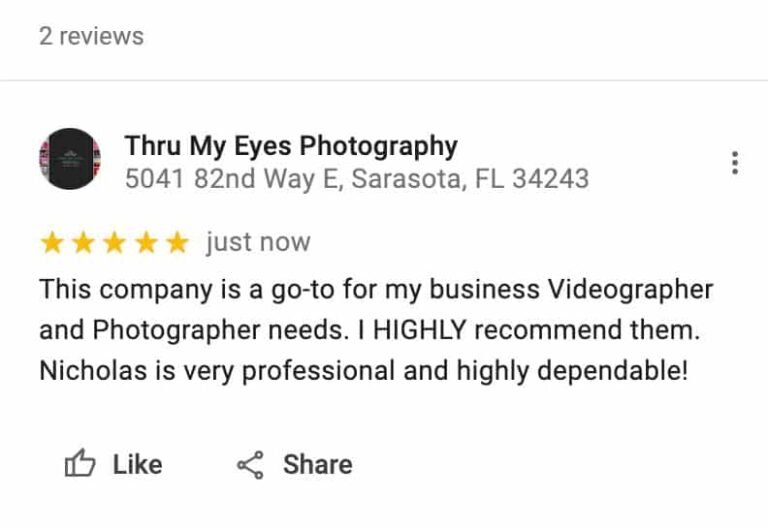 Five Star Google Review Alberto Sarasota Florida