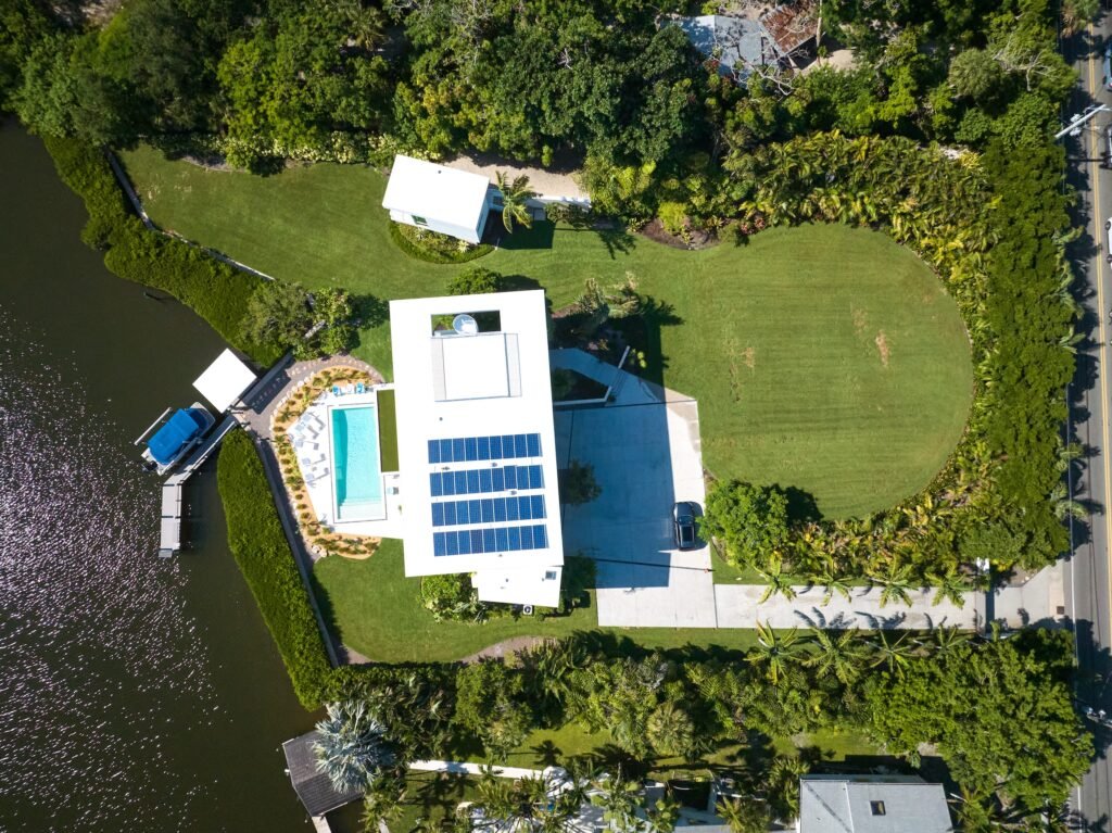 Drone Photography of Luxury Home Real Estate listing in Siesta Key