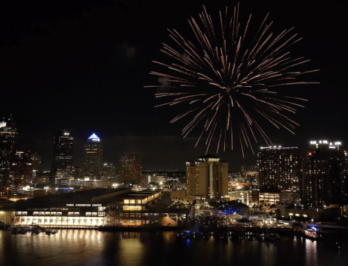 Drone Footage of the NLC 100th Anniversary Fireworks Celebration in Downtown Tampa!