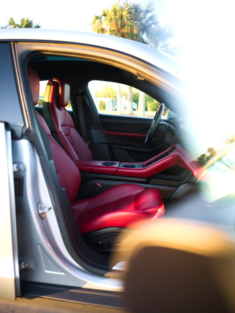Interior of Porsche Taycan Automotive Photograph Sarasota Luxury Car Electric