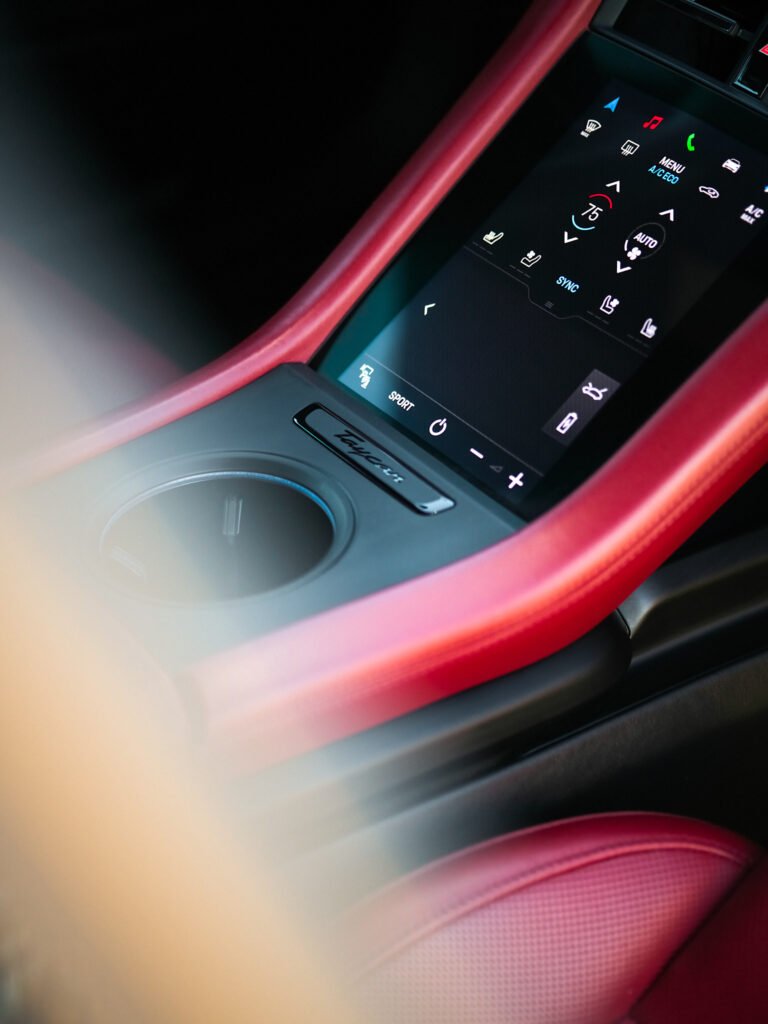 Porsche Automotive Photographer Sarasota Taycan Interior Red Black Luxury