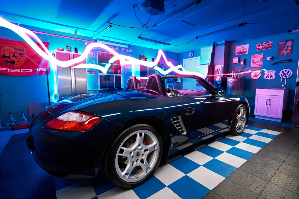 Garage Automotive Photographer Porsche Boxster Light Painting Luxury Cars