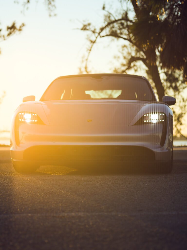 Porsche Taycan Automotive Photography in Sarasota Sunrise