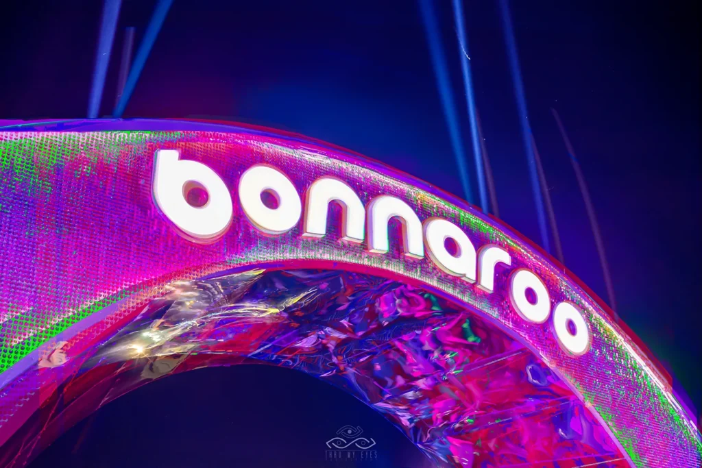 Artistic photograph of the famous Bonnaroo arch at annual live music festival