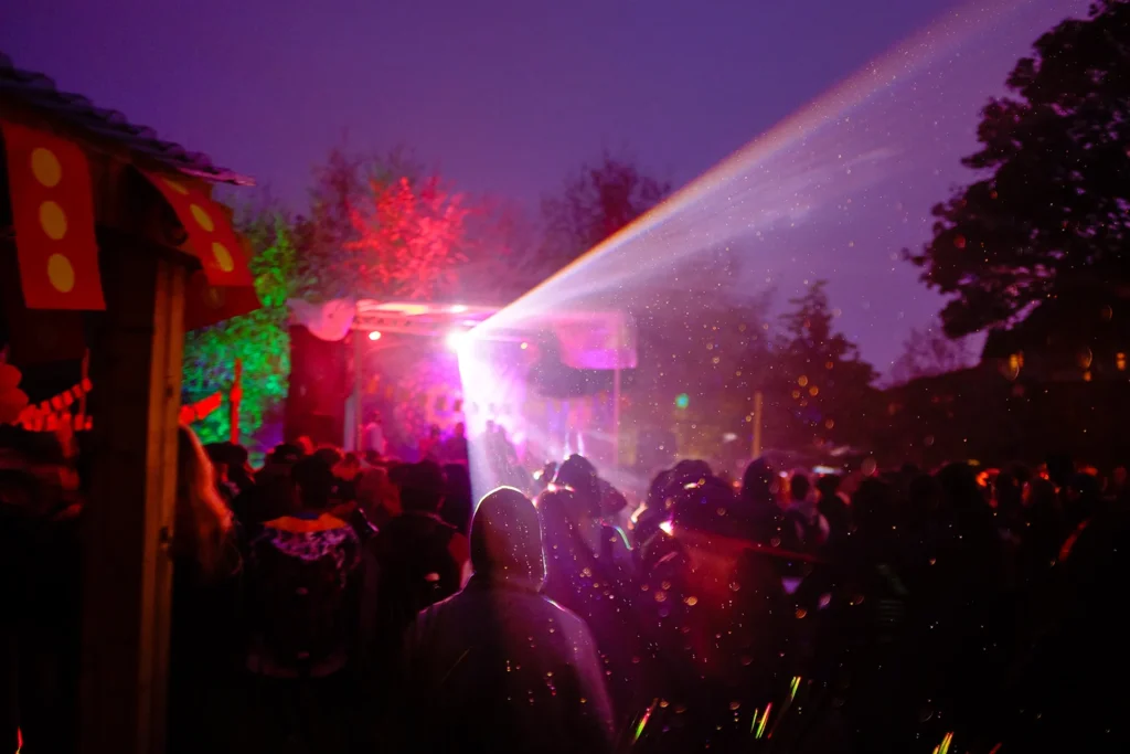 Event concert photography of night scene with colorful lights