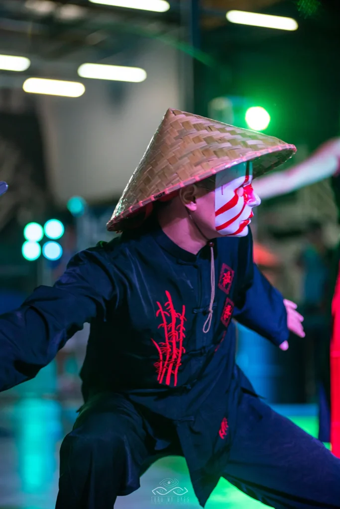 Portrait of live performance dancer at indoor event