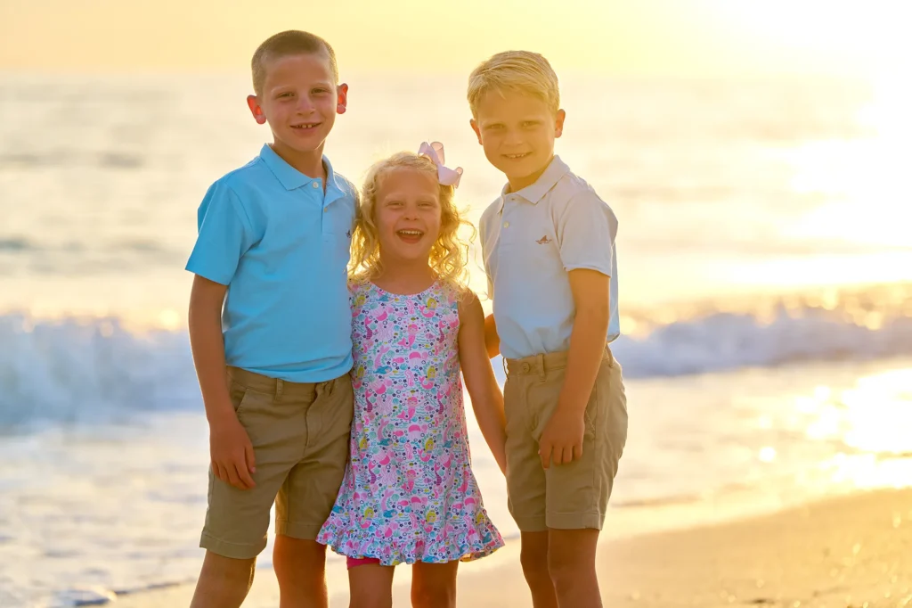 Sunset Beach Portrait of Kids on Siesta Key Sarasota Beach Photographer